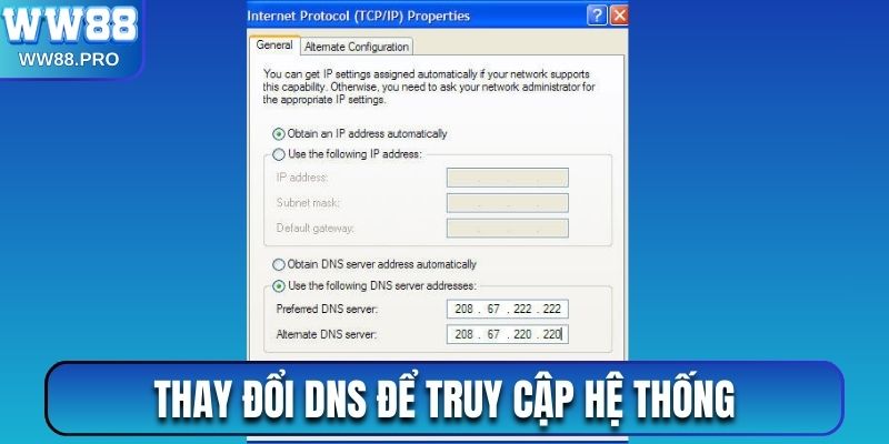 Thay đổi DNS để truy cập hệ thống